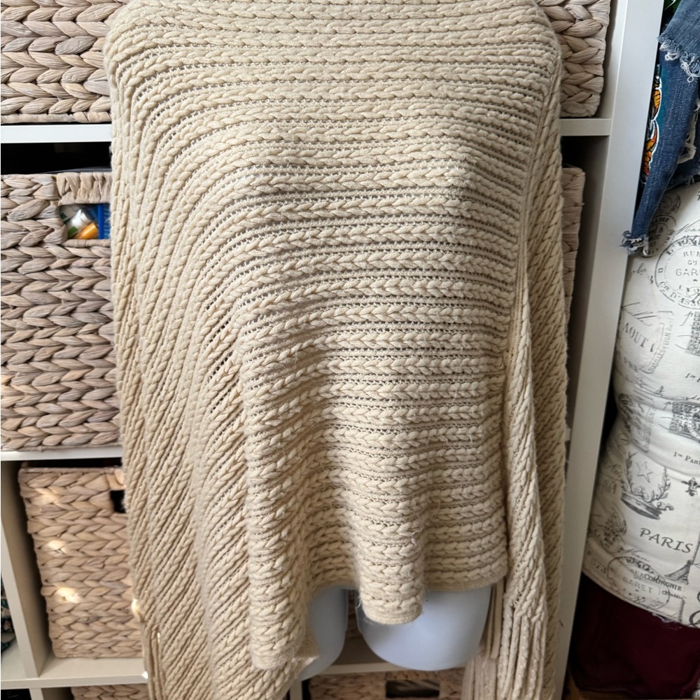 Country Tan Knit Poncho